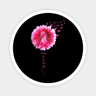 Breast cancer Awareness Sunflower Lover Pink Ribbon Womens Magnet